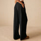 Pantalones Casuales de Pierna Ancha para Mujer con Cordón Ajustable