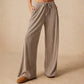 Pantalones Casuales de Pierna Ancha para Mujer con Cordón Ajustable