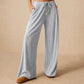 Pantalones Casuales de Pierna Ancha para Mujer con Cordón Ajustable