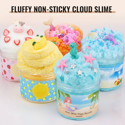 Slime nube esponjoso y no pegajoso con adorables charms