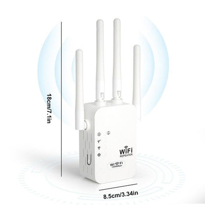 🔥2026 Hot Seller🎁 1200Mbps kaksikaistainen (5GHz/2,4GHz) WiFi-signaalin vahvistin kattaa jopa 930 neliömetriä Tukee 50 laitteen samanaikaista yhteyttä